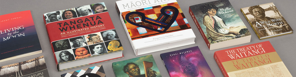 A range of Māori and Māori language books sold by Auckland Museum’s store, including Tangata Whenua An Illustrated History, A Wild Wind From the North, He Reo Wāhine and Māori Art