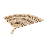 Vanuatu Large Woven Fan - Natural and Brown Striped