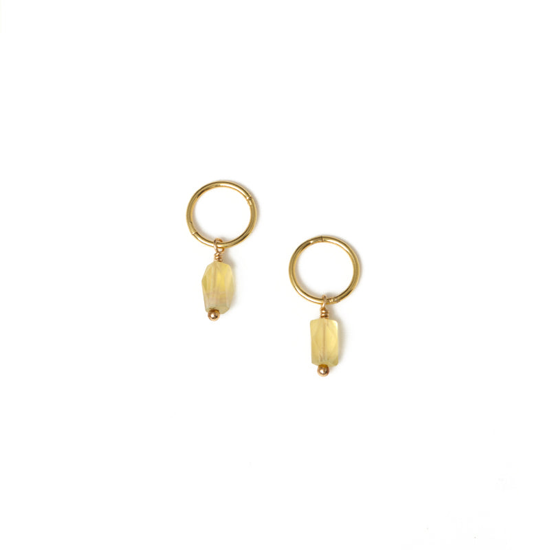 Arlo Hoop Earrings - Fluorite & 14k Gold Plate | by Charlotte Penman