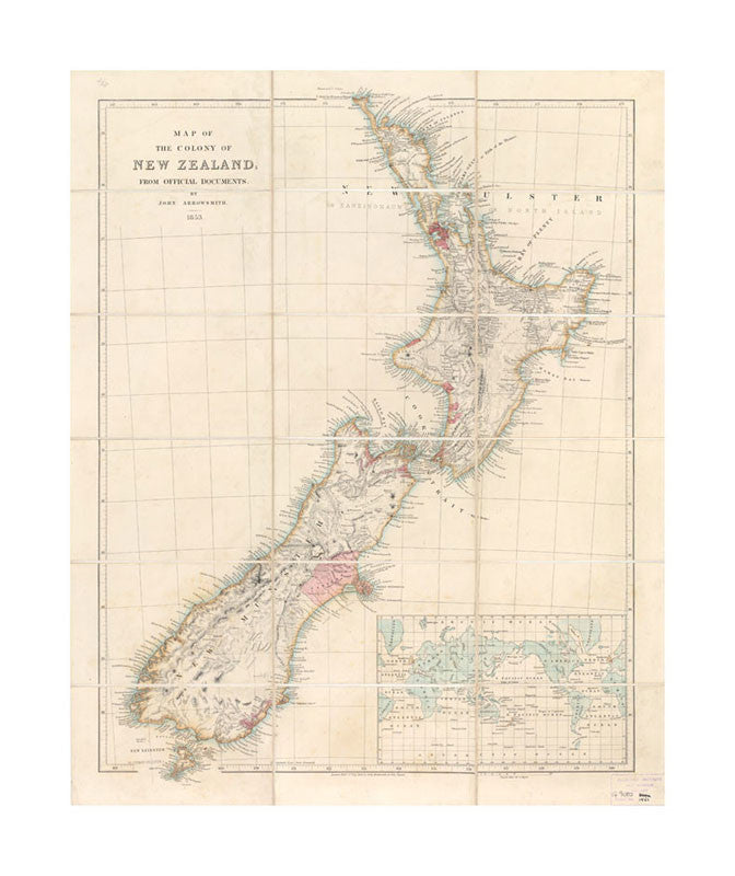 A2 Poster - 1853 Map of New Zealand