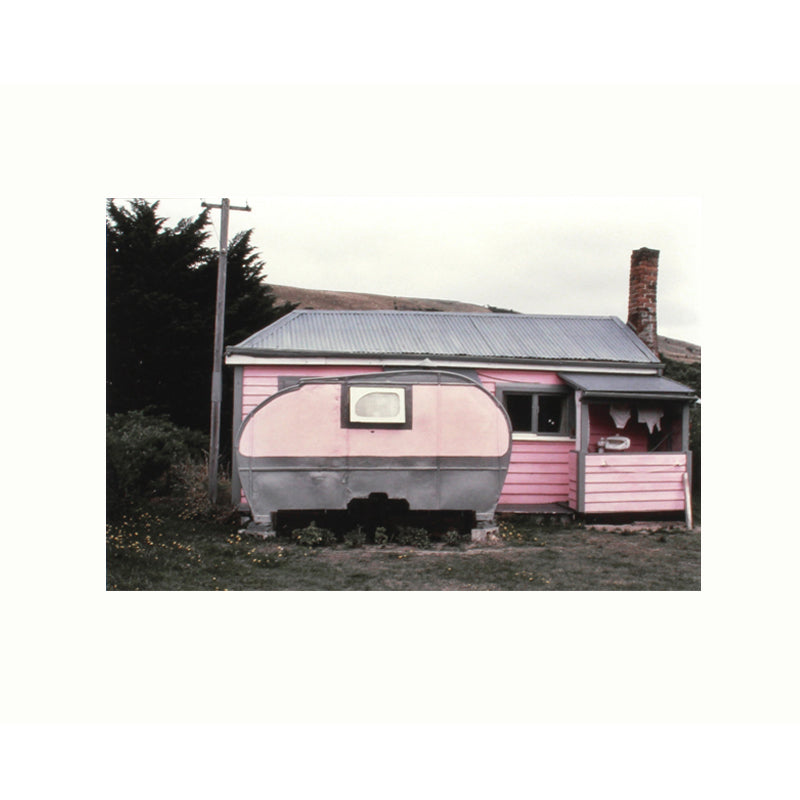 Print - Pink Caravan Harwood. A Classic Pink Caravan with Matching Crib - Robin Morrison: Road Trip