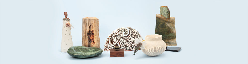 A range of stunning art works for sale at Auckland Museum store including ceramics, sculpture and carvings.