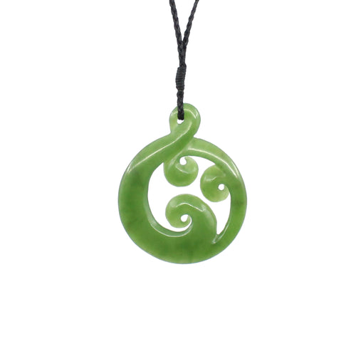 Single Twist with Triple Koru Pounamu Pendant