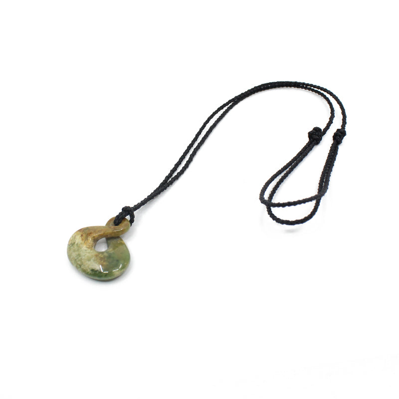 Single Twist Pounamu Pendant - Flower Jade