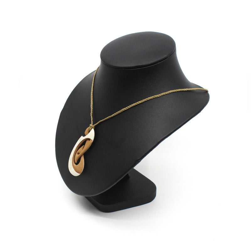 Ara I Te Ora - Path Of Life Beef Bone Two Toned Pendant | by Kerry Thompson