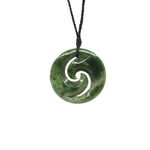 Double Koru Pounamu Pendant | by Moreton Carvers