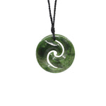 Double Koru Pounamu Pendant | by Moreton Carvers