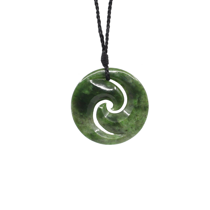 Double Koru Pounamu Pendant | by Moreton Carvers