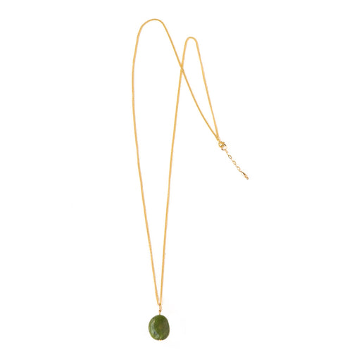 Aotahi Neckalce - 14k Rolled Gold with Greenstone by Charlotte Penman