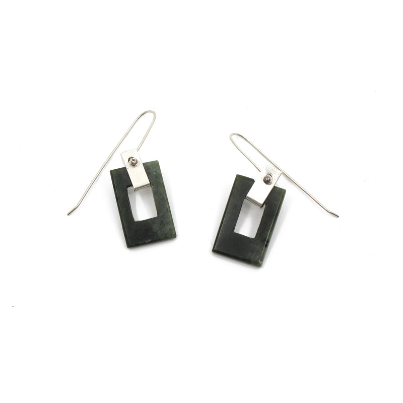 Chain Link Pounamu Earrings | by Ana Krakosky