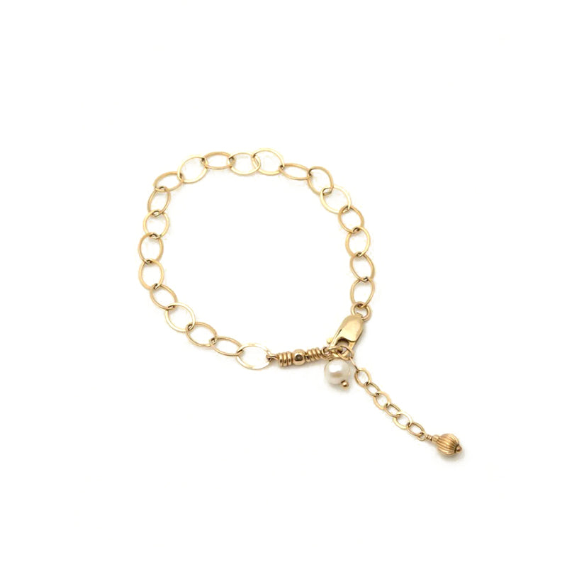 Cleo Bracelet - 14k Rolled Gold with Pearl by Charlotte Penman