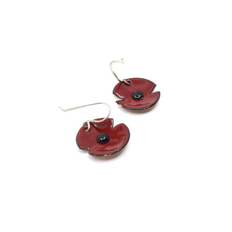 Red Poppy Earrings | by Rainey Designs