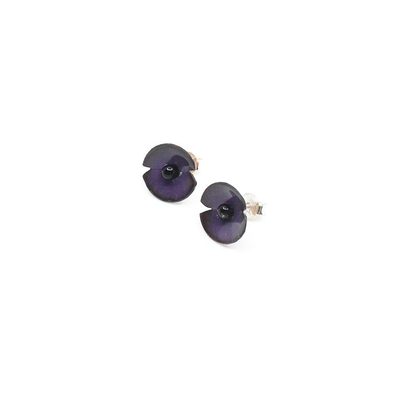 Purple Poppy Stud Earrings | by Rainey Designs