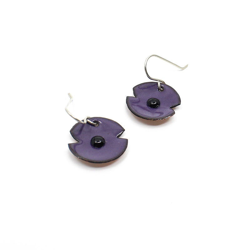 Purple Poppy Earrings | by Rainey Designs