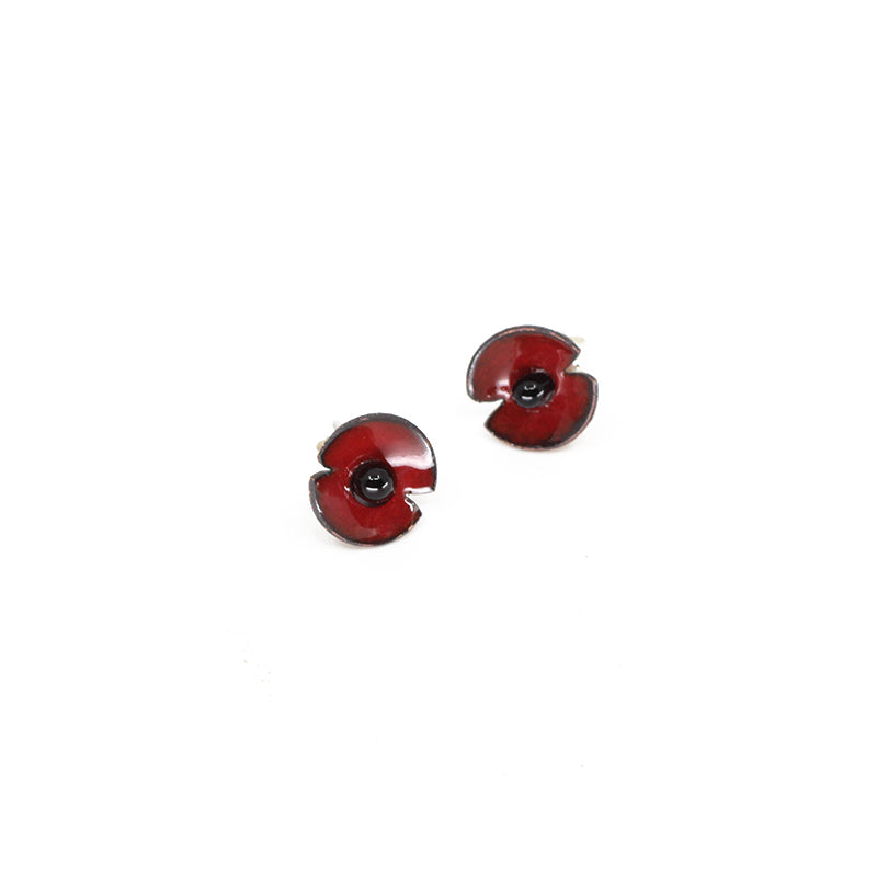 Red Poppy Stud Earrings | by Rainey Designs
