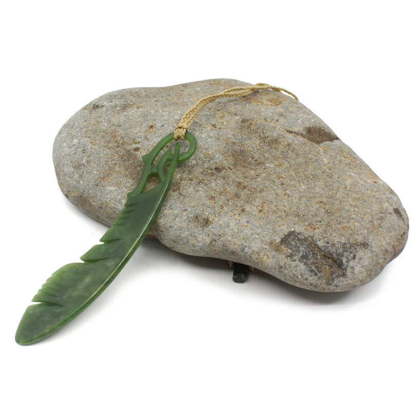 Feather with Koru Pounamu Pendant | by Kerry Thompson