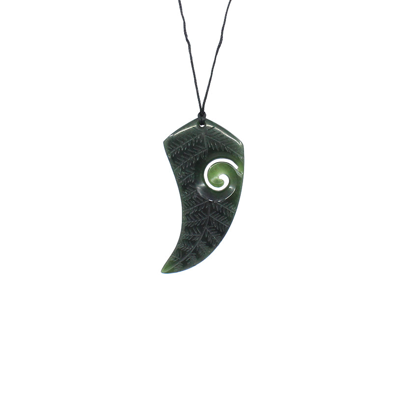 Fern with Koru Pounamu Pendant