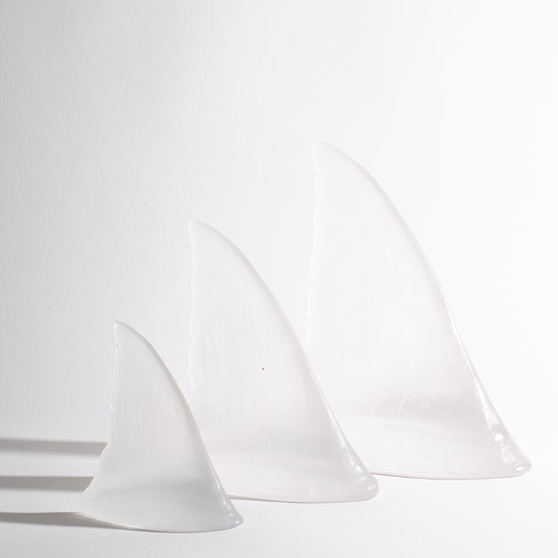 Glass Shark Fin Sculpture - Clear | by Luke Jacomb Studio