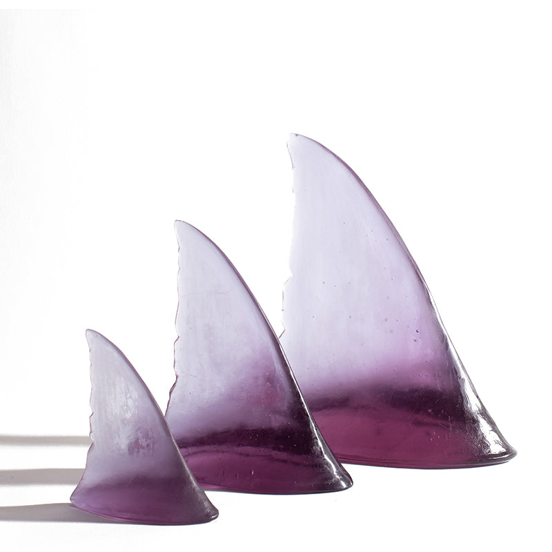 Glass Shark Fin Sculpture - Purple | by Luke Jacomb Studio