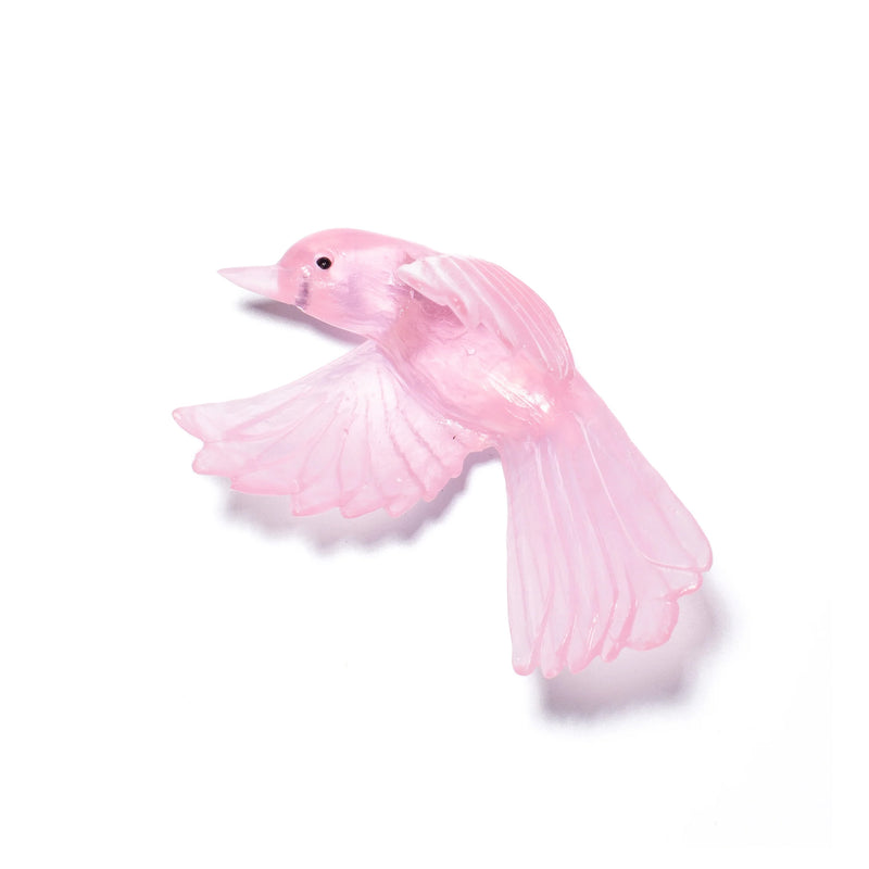 Glass Pīwakawaka / Fantail Wall Sculpture - Wings Down  | by Luke Jacomb Studio