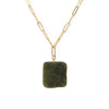 Hiwa E Te Rangi Necklace - 14k Rolled Gold with Pounamu & Black Pearl by Charlotte Penman