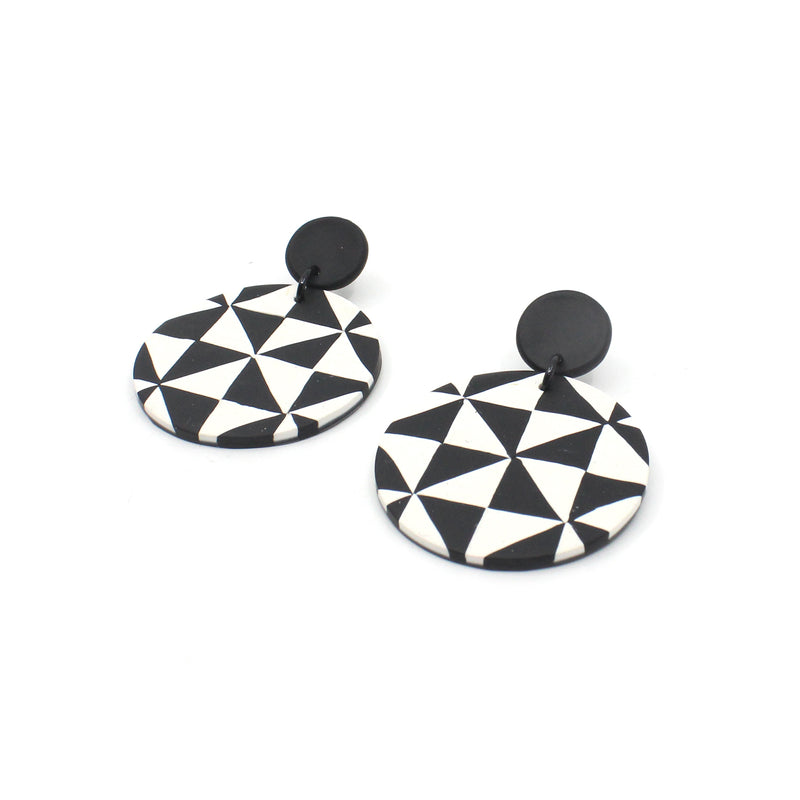 Hyena Manulua Earrings - Black& White | by Leone Samu Tui