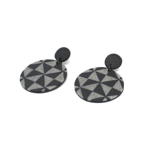 Hyena Manulua Earrings - Black& Graphite | by Leone Samu Tui