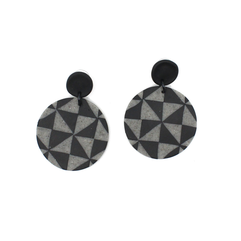 Hyena Manulua Earrings - Black& Graphite | by Leone Samu Tui