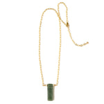 Ikaroa Neckalce - 14k Rolled Gold with Greenstone  & Pearl by Charlotte Penman