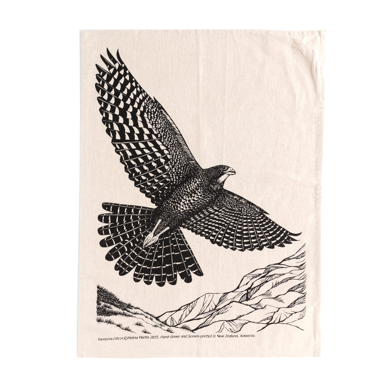 Kārearea (New Zealand Falcon) Tea Towel | by Melina Martin