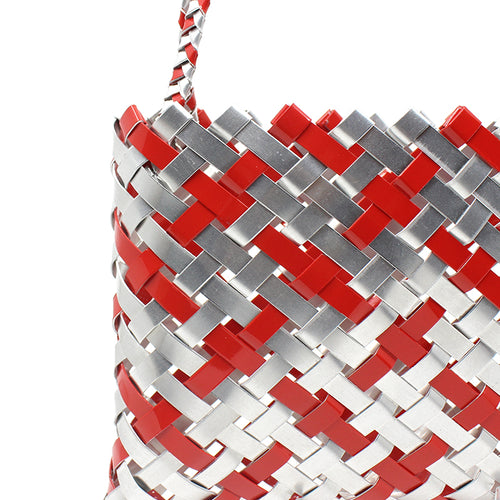 Kete Silver and Red Aluminium | by Anna Gedson - Whakatōhea