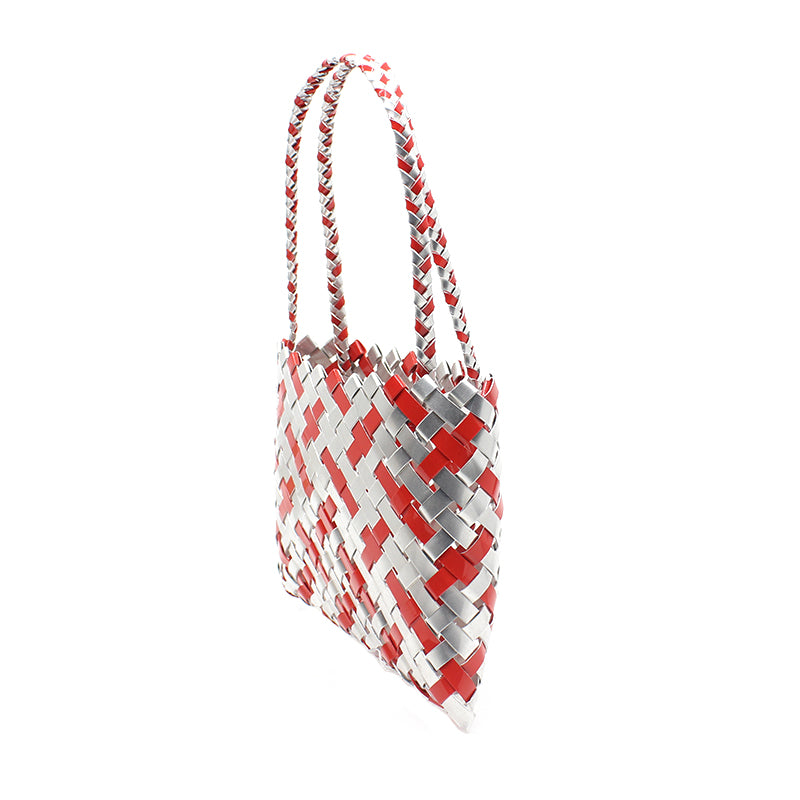 Kete Silver and Red Aluminium | by Anna Gedson - Whakatōhea