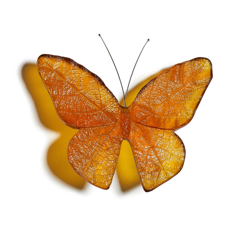 Glass Kinetic Mount Butterfly Wall Sculpture - Monarch / Kahuku | by Luke Jacomb Studio