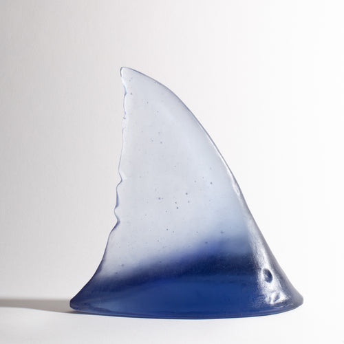 Glass Shark Fin Sculpture - Denim | by Luke Jacomb Studio