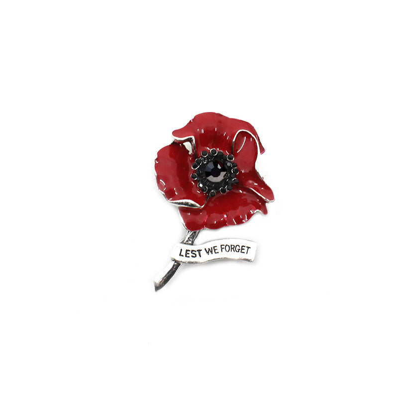 Poppy Brooch Silver - Lest We Forget