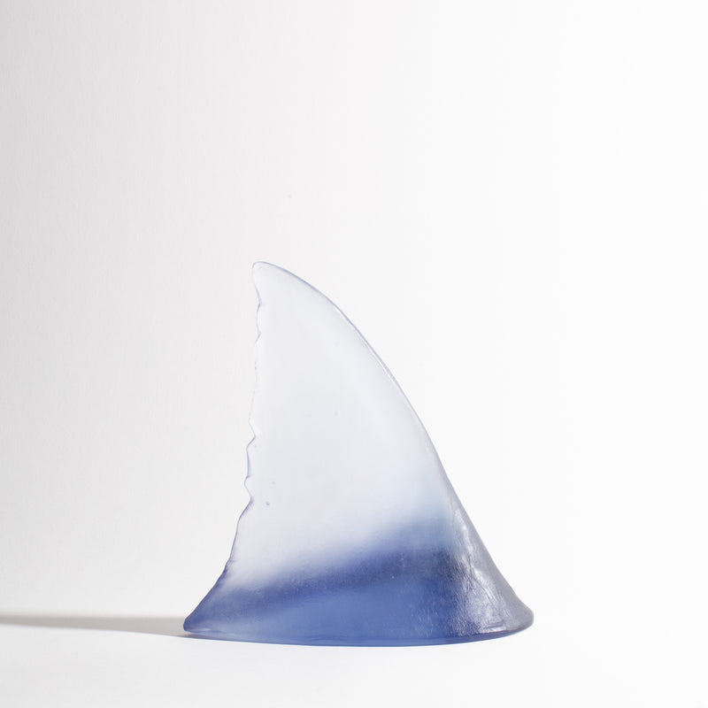 Glass Shark Fin Sculpture - Denim | by Luke Jacomb Studio