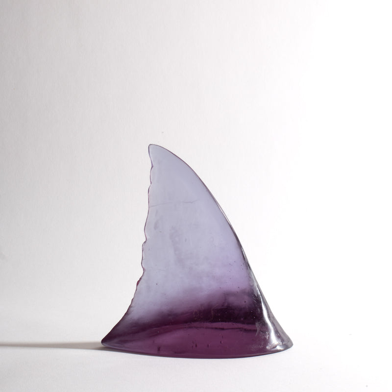 Glass Shark Fin Sculpture - Purple | by Luke Jacomb Studio