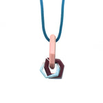 Maca 3 Link Necklace - Pink / Blue | by Macarena Bernal