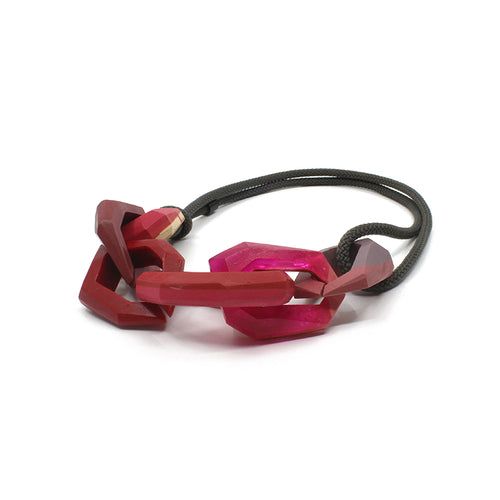 Maca Links Necklace - Red / Ruby| by Macarena Bernal