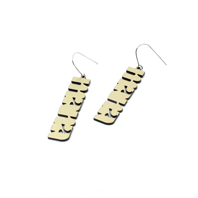 Mana Earrings - Gold | by Nichola Te Kiri