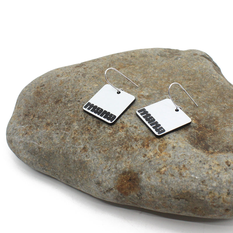 Mana Square Earrings - 2 Colours | by Nichola Te Kiri