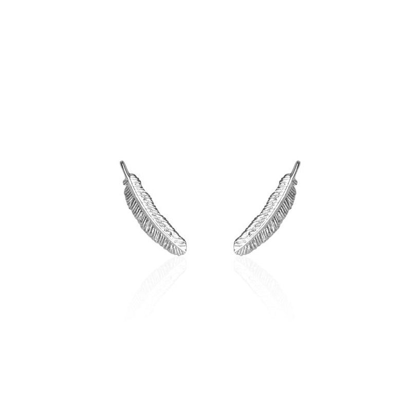 Miromiro Feather Studs Sterling Silver | by Boh Runga