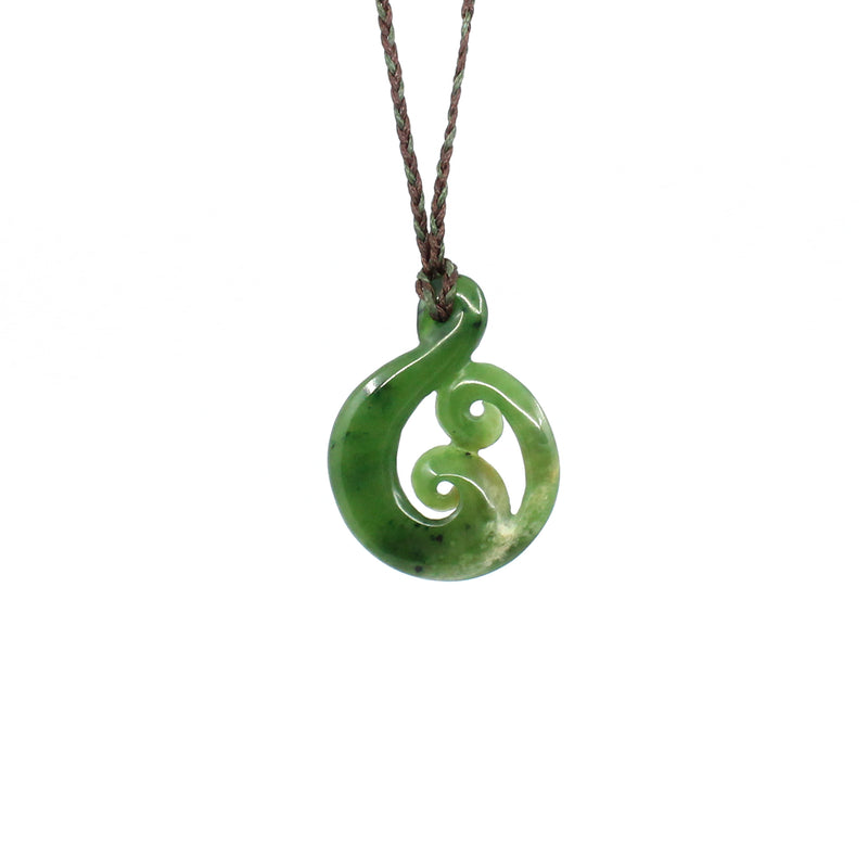 Single Twist with Double Koru Pounamu Pendant