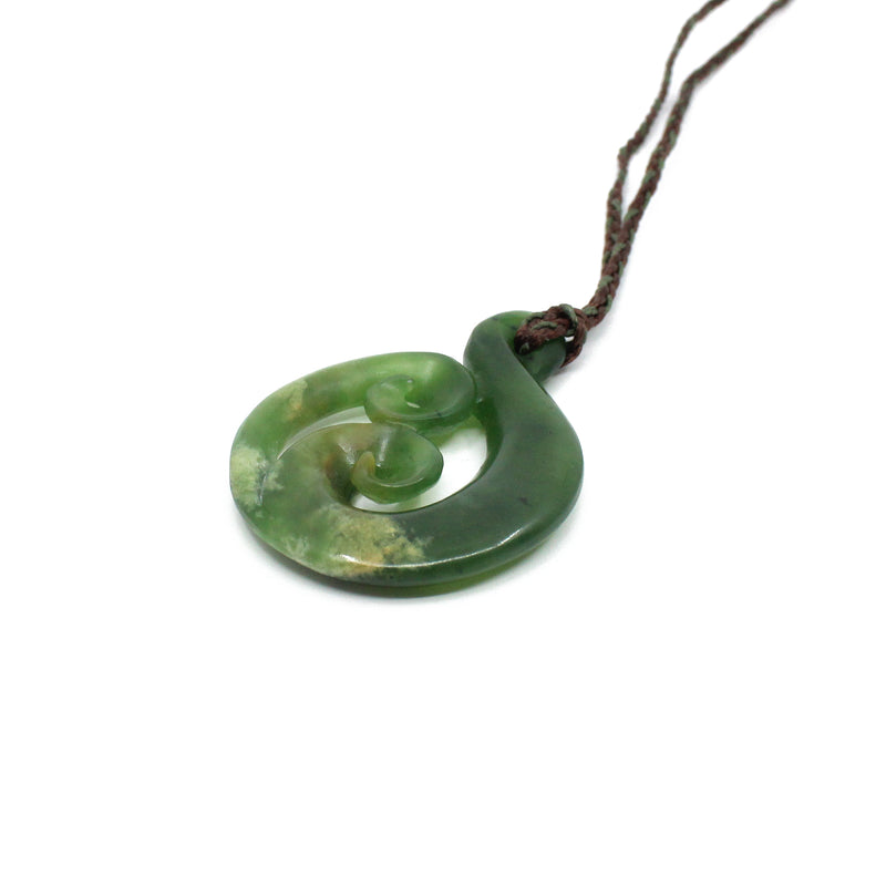 Single Twist with Double Koru Pounamu Pendant