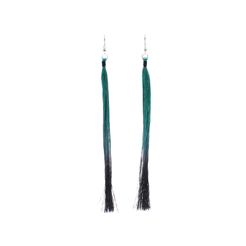 Earrings - Muka Green & Black | by Shona Tāwhiao