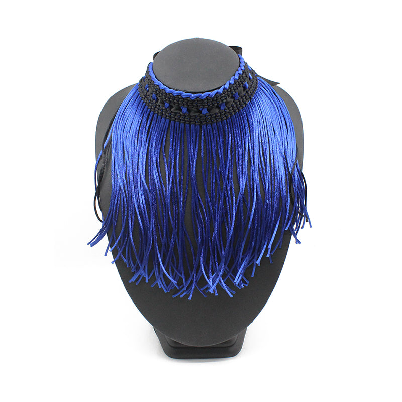 Neckpiece - Blue & Black | by Shona Tāwhiao