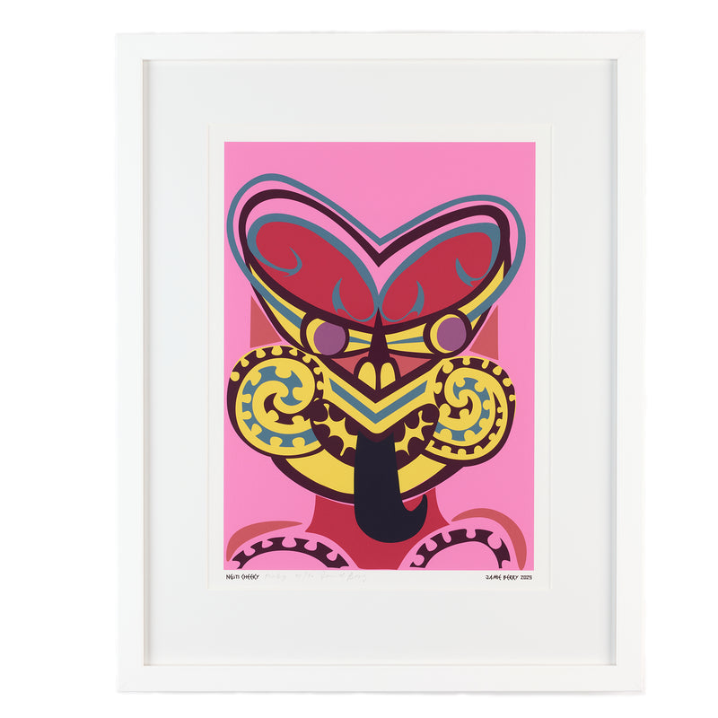 Framed Print: Ngāti Cheeky Pinky | by Jamie Berry