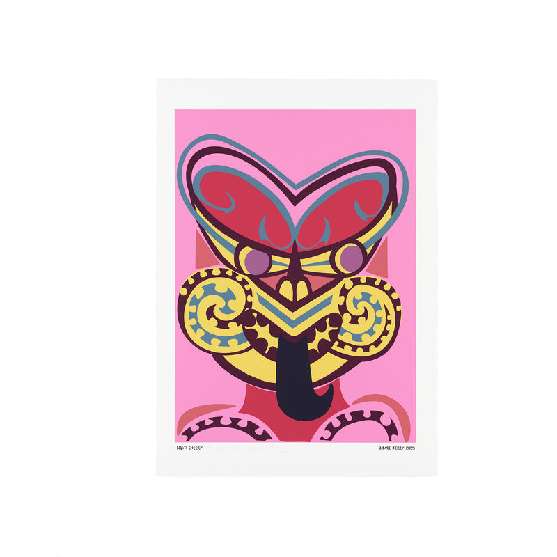 A3 Print: Ngāti Cheeky Pinky | by Jamie Berry
