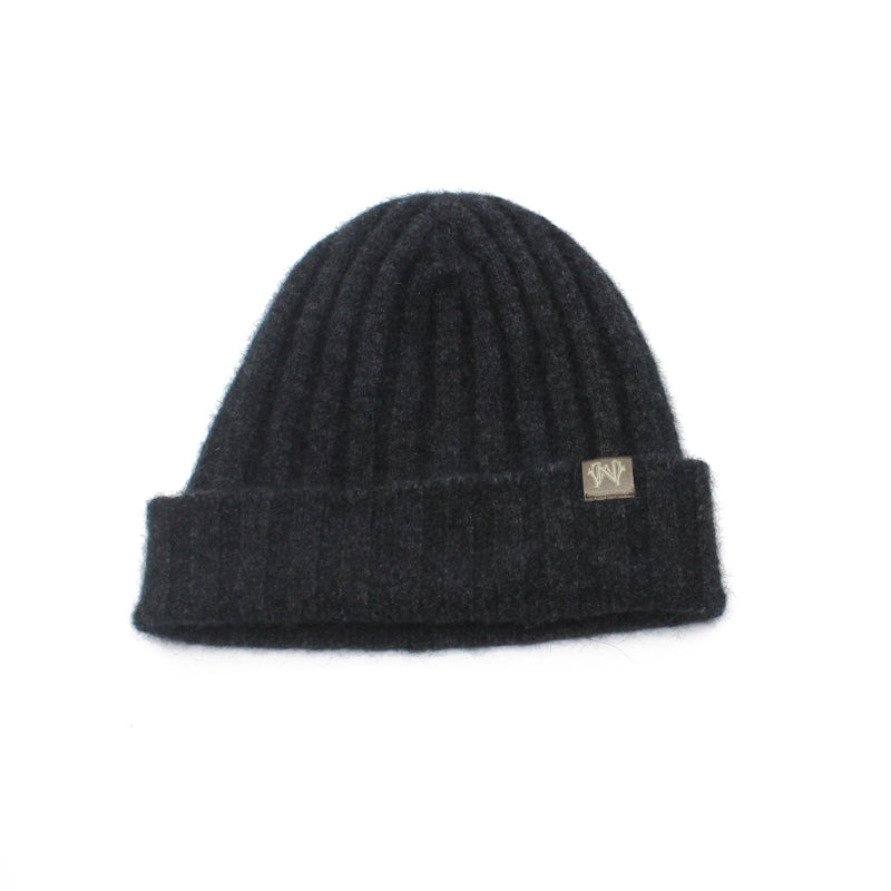 Possum Merino Rib Beanie - Charcoal