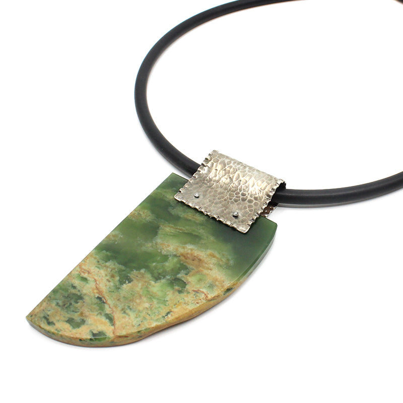 Pounamu & Fine Silver Pendant | by Neil Adcock